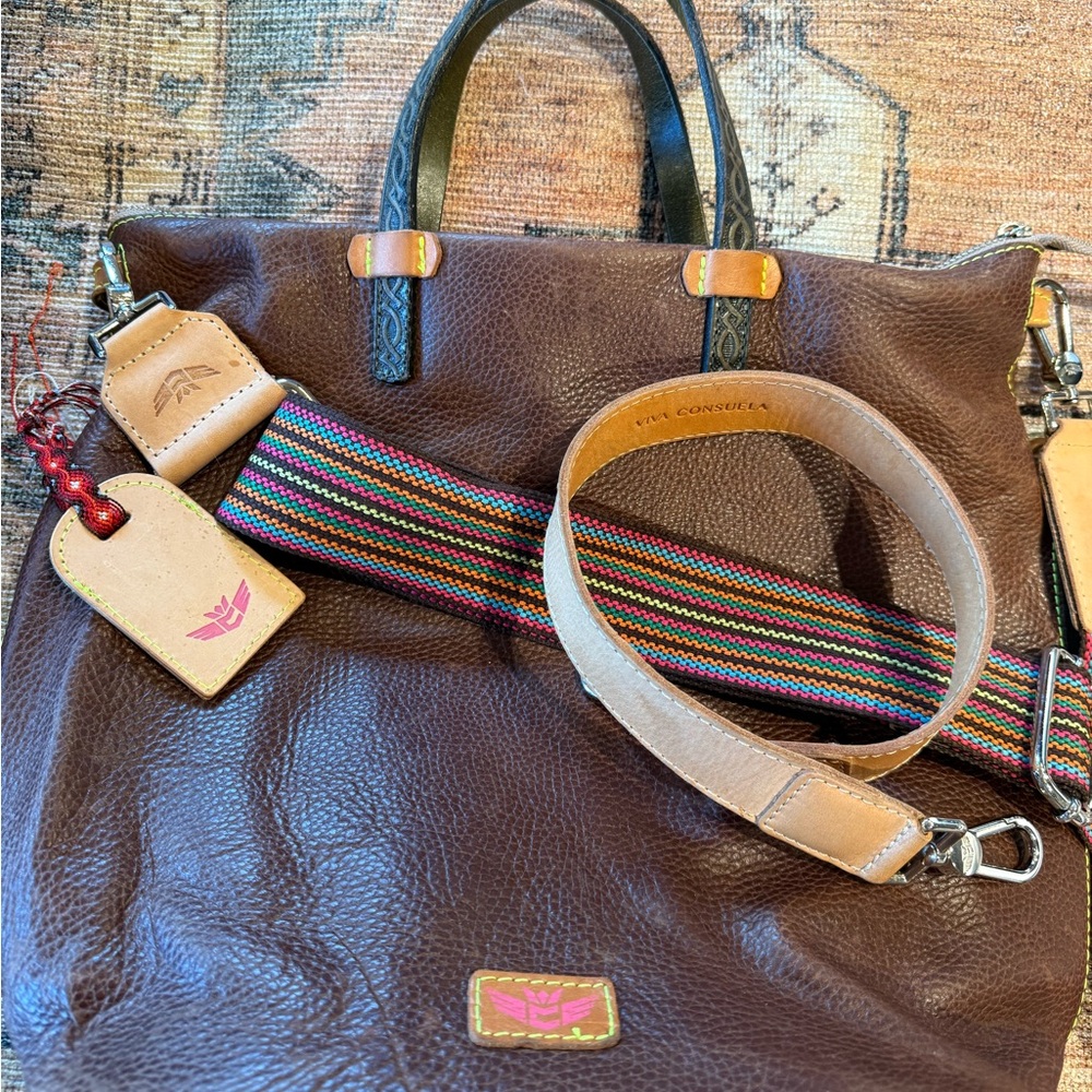 Consuela Magdalena Sling, brown leather, backpack, crossbody. Gently Used!
